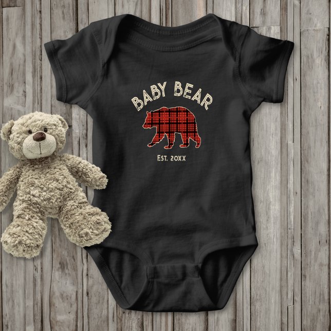 Body Country Plaid Baby Bear Birth Year Established (Créateur téléchargé)