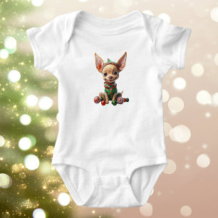 Body Coupe de fête Chien de Noël Baby Bodysuit