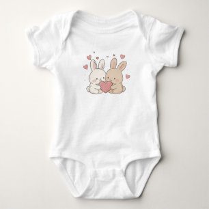 Body Couple de lapins mignons tenant des amoureux de la