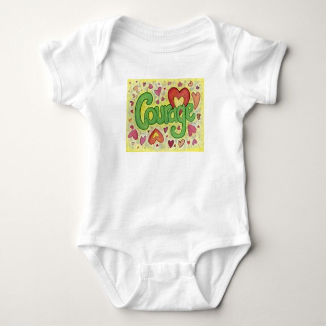 Body Courage Heart Word Art Custom Chemise Bodysuit (Devant)