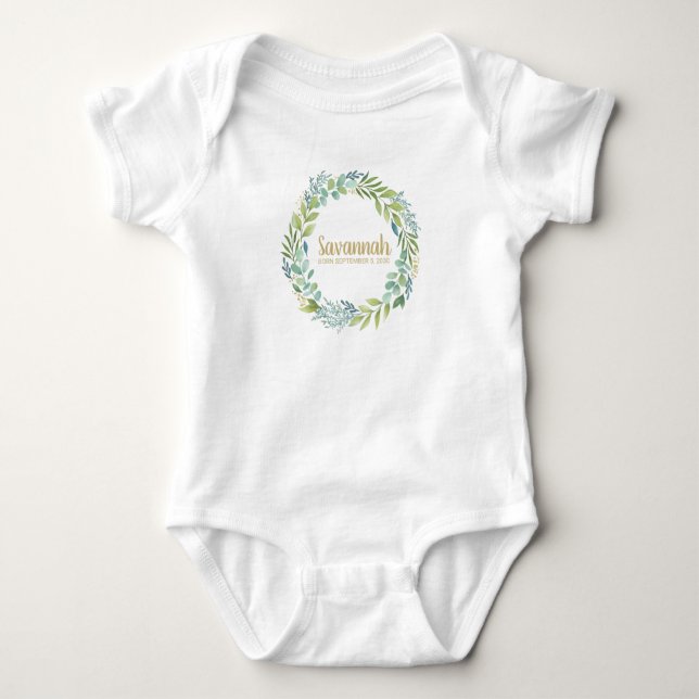 Body Couronne de eucalyptus pour bébé nouveau-né mignon (Devant)