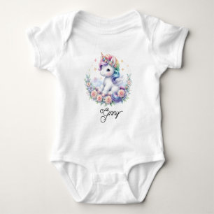 Body Couronne de fleurs de licorne de bébé mignonne