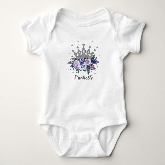 Body Couronne de princesse florale argent violet person (Devant)