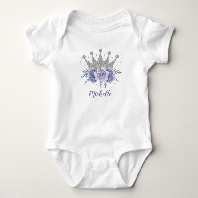 Body Couronne de princesse florale argent violet person (Devant)