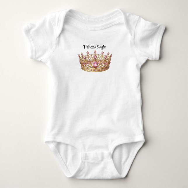 Body Couronne de Princesse Personnalisée Bébé (Devant)