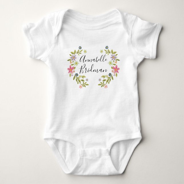Body Couronne florale aquarelle (Devant)