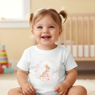 Body Couronne florale de lapin à l'aquarelle