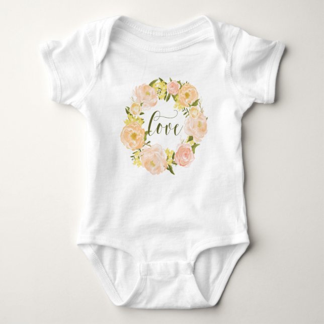 Body Couronne Pastel Orange Peonies | Love Lettering (Devant)