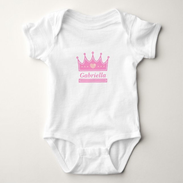 Body Couronne rose pour la princesse royale, bébés fill (Devant)
