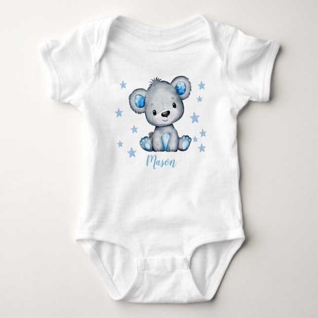 Body Coussin de bébé garçon mignon ours avec nom person (Devant)
