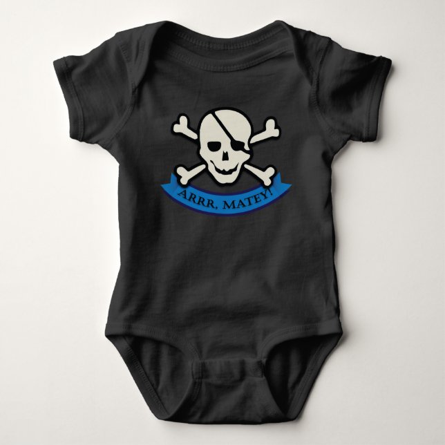 Body Crâne - Black Baby Jersey Bodysuit (Devant)