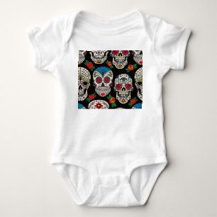 Body Crânes et Roses mexicains : Conception Vintage