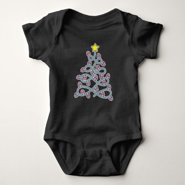Body Crânes gothiques Arbre de Noël Baby Bodysuit (Devant)