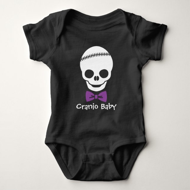 Body Cranio Baby Boy Skull with Purple Bowtie (Devant)