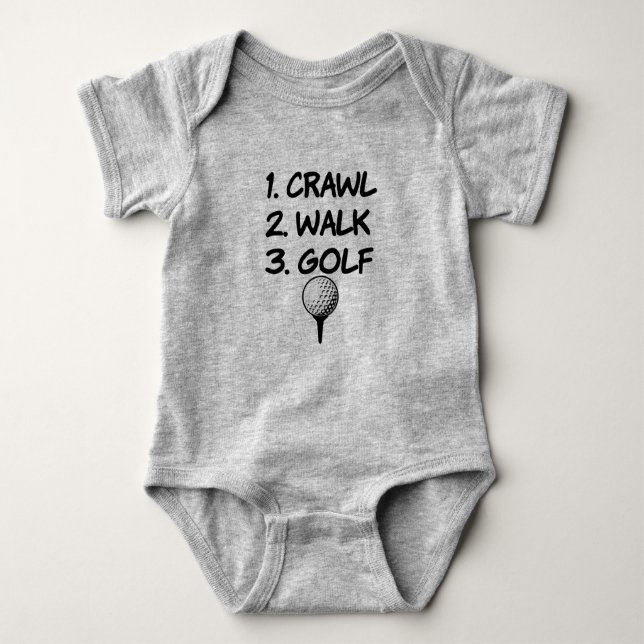 Body Crawl Walk Golf drôle baby-shirt garçon (Devant)