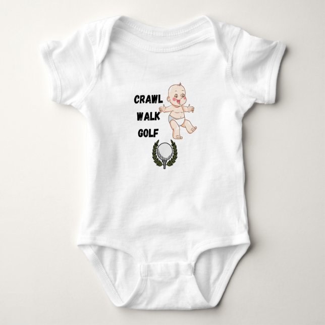 Body crawl walk golf golfer golfing baby bodysuit (Devant)