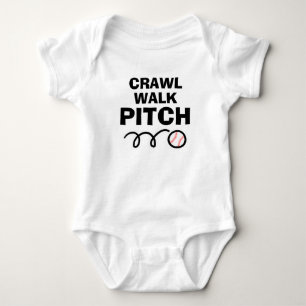 Body CRAWL WALK PITCH drôle de baseball baby bodysuit