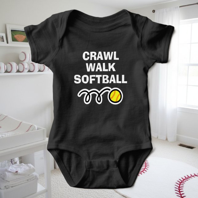 Body CRAWL WALK SOFTBALL tenue de sport pour nouveau bé (softball bodysuit for baby)