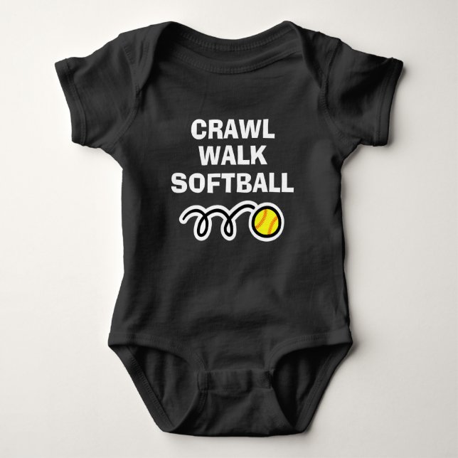 Body CRAWL WALK SOFTBALL tenue de sport pour nouveau bé (Devant)