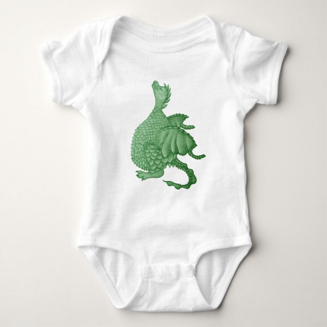 Body créature imaginaire mythique dragon vert mignon (Devant)