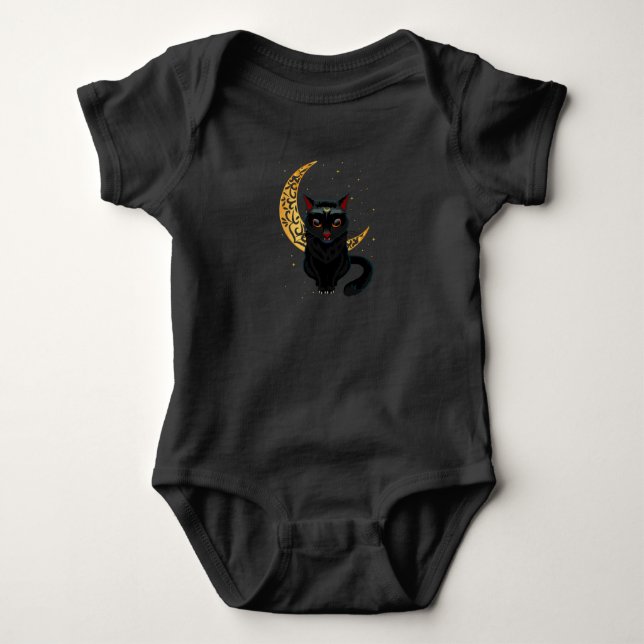 Body Croissant de chat gothique noir Wicca Goth Kitten (Devant)
