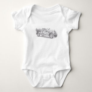 Body croquis au crayon de vieux camion de pompiers dess