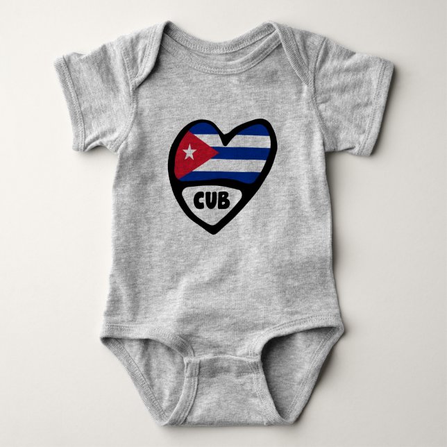 Body Cuba Code du pays Coeur du drapeau, CUB (Devant)