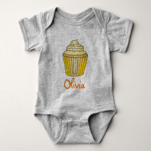 Body Cupcake de citron jaune personnalisé saupoudrer Gâ