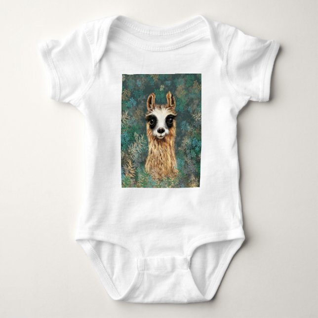 Body Curieux Baby Llama Baby Bodysuit (Devant)