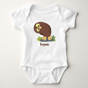 Body Curieux et drôle dessin animé de chouette brune