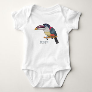 Body Curl crested aracari bird cartoon