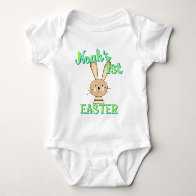 Body Custom 1st EASTER Happy Bunny Toddler Baby Outfit (Devant)