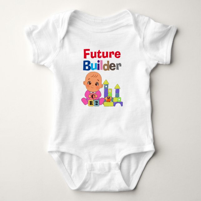Body Custom Cute Funny Baby Future Builder Architect (Devant)