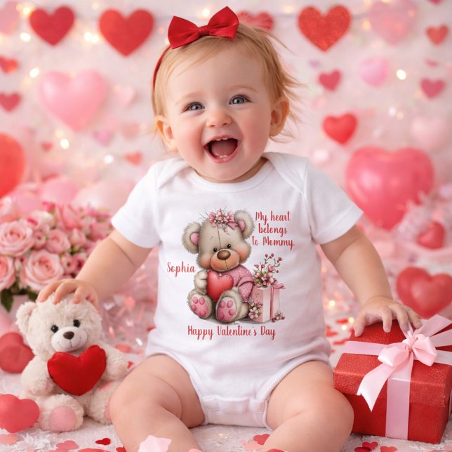 Body Custom Floral Teddy Bear Baby Bodysuit (Créateur téléchargé)
