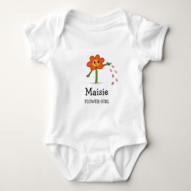 Body  Custom Flower Girl Name Quirky Cute Whimsical (Devant)
