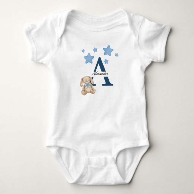 Body  Custom letter A or name  T-Shirt Baby Bodysuit (Devant)