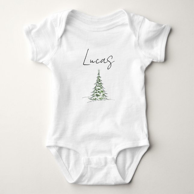 Body Custom Name Christmas Baby Romper 1st Xmas Lucas (Devant)