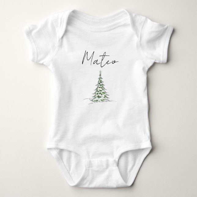 Body Custom Name Christmas Baby Romper First Xmas Mateo (Devant)