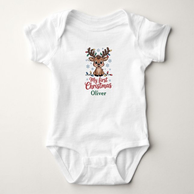 Body Custom Name First Christmas Reindeer (Devant)
