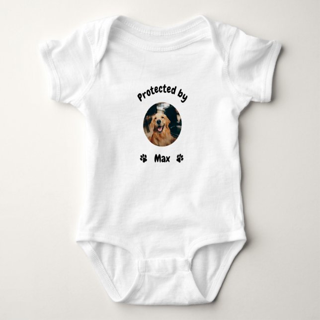 Body Custom Proctected by Dog Baby, Personalized Dog  (Devant)