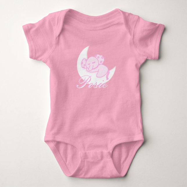 Body Custom Sleeping Elephant Baby Bodysuit (Devant)