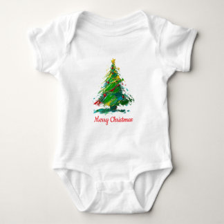 Body Customisable Xmas Tree Oil Painting Shortsleeve