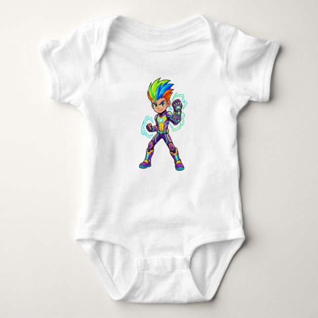 Body Cute Anime Superhero Baby Bodysuit - Colorful Cart (Devant)