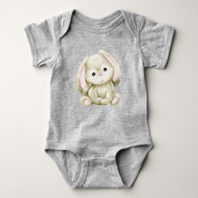 Body Cute Aquarelle Lapin Lapin Animaux de ferme (Devant)