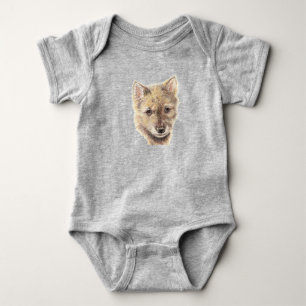 Body Cute Aquarelle Wolf Cub Pup Woodland Animal Art