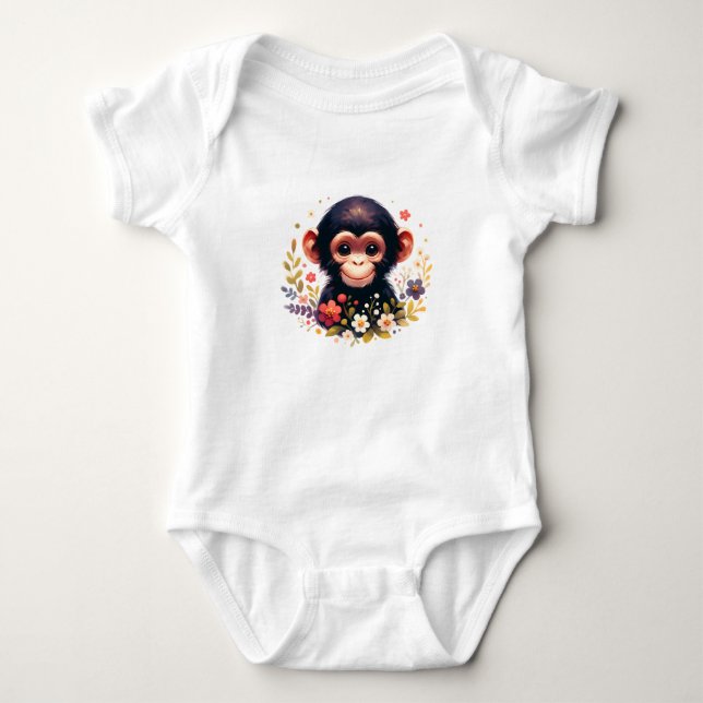 Body Cute Baby Chimp with Flowers (Devant)