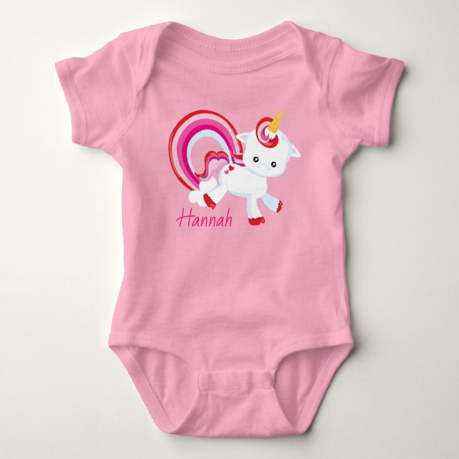 Body Cute Baby Girl Unicorn Rainbow Personnalisé (Devant)