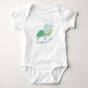 Body Cute Baby shower de tortue de mer Kawaii Blanc