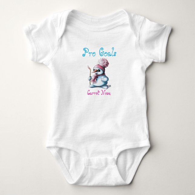 Body Cute Baby Snowman Hockey Bodysuit (Devant)