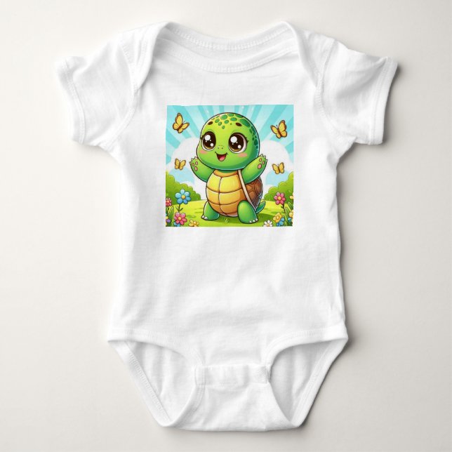Body Cute Baby Turtle Bodysuit – Kawaii Animal Infant O (Devant)
